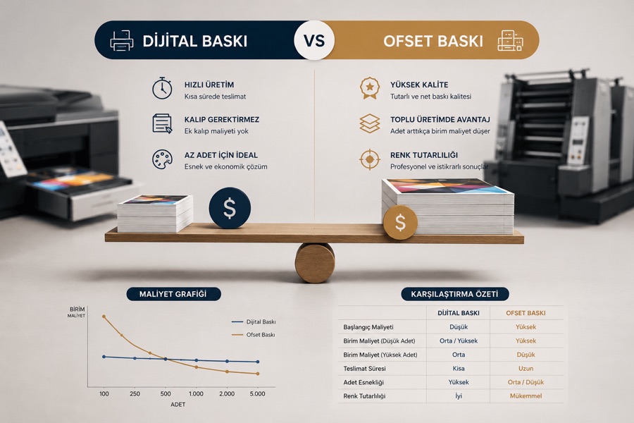 Dijital Baskı ile Ofset Baskı Maliyet Karşılaştırması